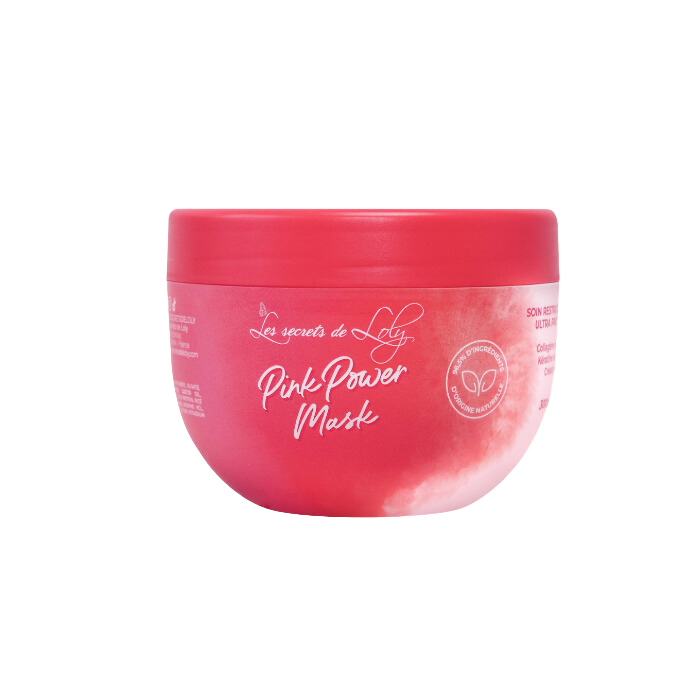Masque Capillaire Pink Power Mask Les Secrets De Loly - 300 Ml, Pour Cheveux Bouclés Et Cassants, Neuf